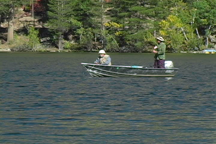 A couple fishing on Silver Lake.