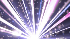 Abstract violet background with rays and particles.Space background stars with spinning camera. VJ Loops animation.