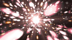 Motion red background light stars and particles.Space background with spinning camera. VJ Loops animation.