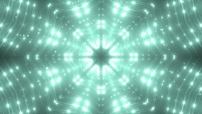 VJ Fractal neon kaleidoscopic background.Disco spectrum lights concert spot bulb. Abstract background with stars and particles for use with music videos. VJ Loops animation.
