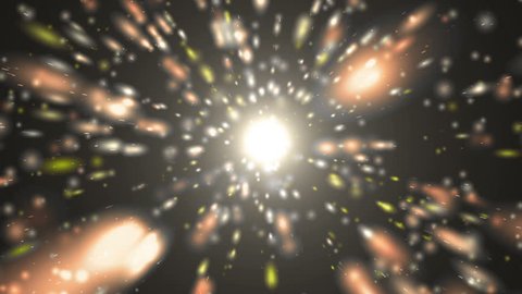 Motion gold background light stars and particles.Space background with spinning camera. VJ Loops animation.