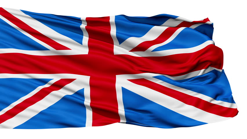 Seamless looping 3D rendering GREAT BRITAIN flag waving in the wind - seamless