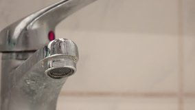 Old and dirty faucet (close-up up 4K UHD footage)