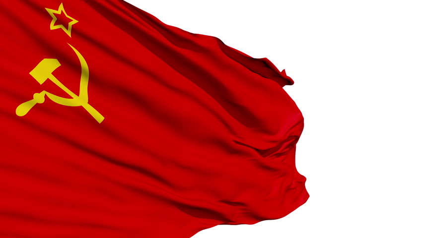 Seamless looping 3D rendering USSR(Union of Soviet Socialist Republics) flag