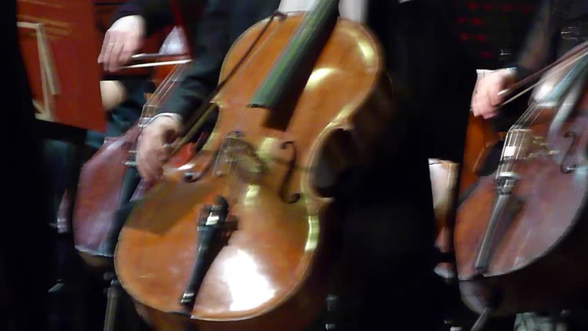 Several cellist playing on cello in the orchestra. | Shutterstock HD Video #14107427