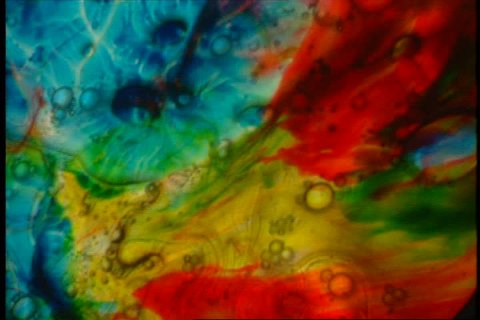 rainbow psychedelic liquid with bubbles Stock Video