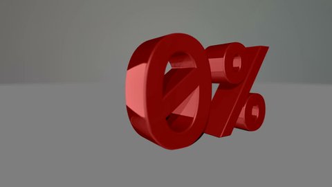 Red growing 3D numbers, counting up to 58% including luma matte
