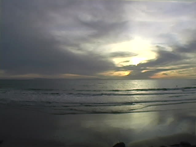 Beautiful hues make for a romantic evening on the coast.