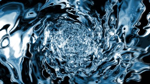 Water Whirl Forming Beautiful 3d animation. Isolated on black background with alpha channel. HD 1080.