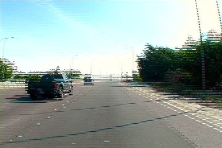A speedy drive over a famous bridge in San Diego, California. (time-lapse)