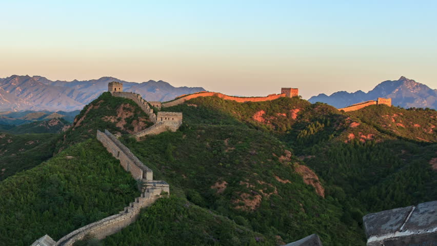 Great Wall of China at Sunrise.  ( Zooming out Time-Lapse Video).  - >>> Please search similar: " ChinaGreatWall " .