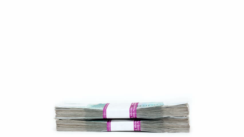 money concept - stack of banknotes packages increases and decreases
