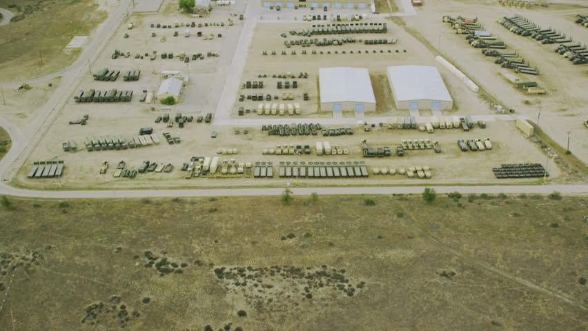 4k / Ultra HD version Aerial view of a Military Army base Shot on RED Epic