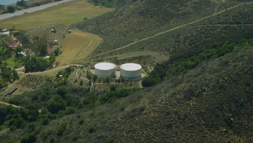 4k / Ultra HD version Aerial view of water or oil treatment California Shot on RED Epic
