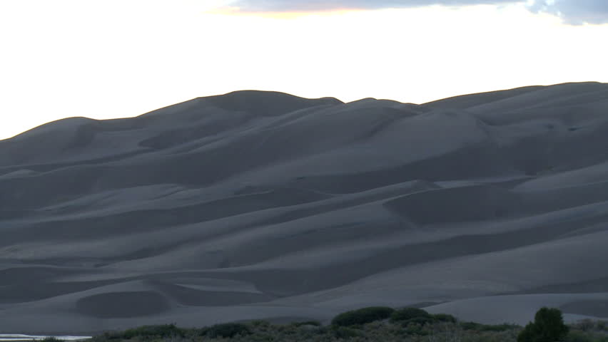 Camera pans over the Great Sand Dunes National Park