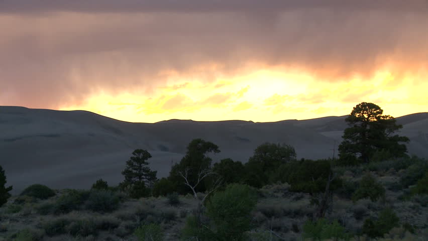 Camera pans over the Great Sand Dunes National Park