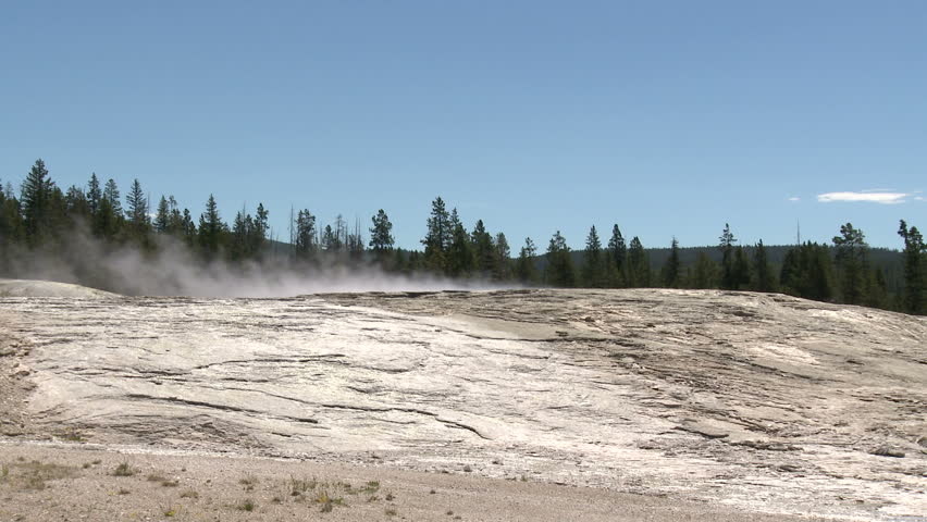 Fumarole billows smoke in Yellowstone