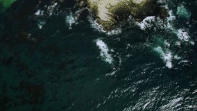 4k / Ultra HD version Aerial view of California Coastline along the Big Sur. USA homes line the cliffs overlooking the blue ocean. Shot on RED Epic