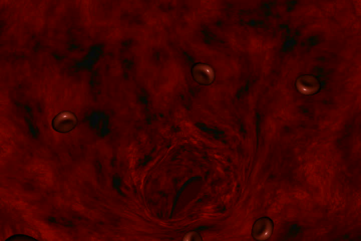 Blood Cells in Vein. Seamless Loopable. NTSC interlaced.