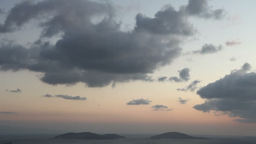 island scene with clouds time lapse