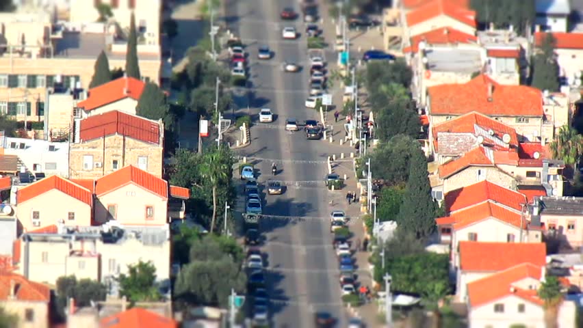 Haifa, Israel: view on German Colony from Mount Carmel