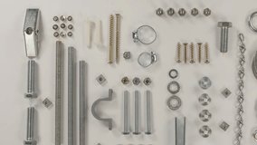 A motion flat lay of hardware store items