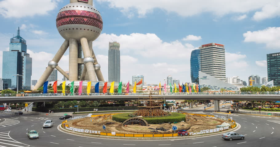 Timelapse of shanghai city Lujiazui, finance center of Shanghai.