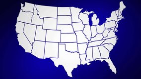 Michigan MI Animated State Map USA Zoom Close Up