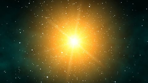 Galaxy Sunshine (24fps). Orbiting through stars around the massive bright center of a galaxy in far off in outer space.
