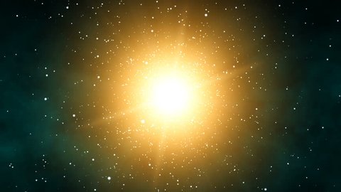 Galaxy Sunshine (25fps). Orbiting through stars around the massive bright center of a galaxy in far off in outer space.