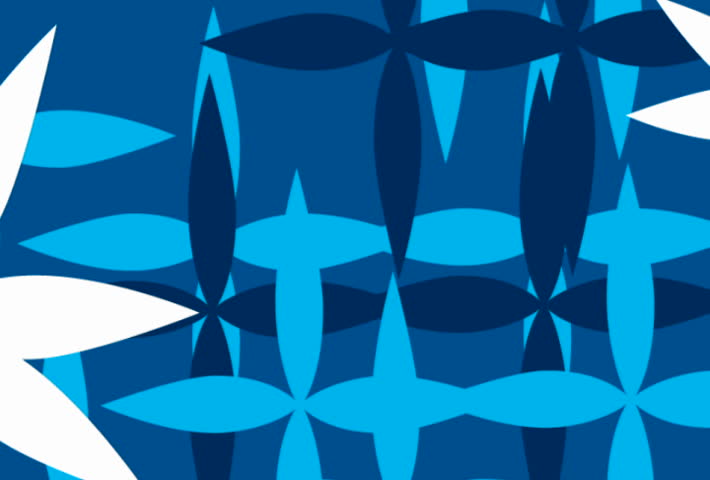 White, dark blue, and blue flower motion graphic design
