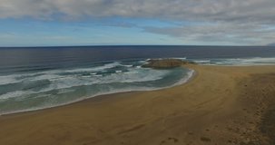 4k epic aerial video of Playa de Cofete.