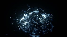 Breaking glass sphere in slow motion on black background - Powered by Shutterstock - Get 15% off with code: PIKWIZARD15