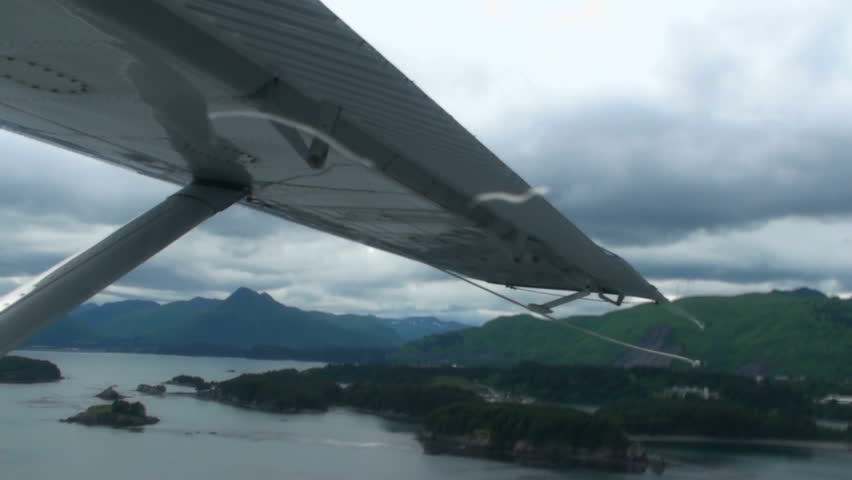Aerial view flying over Kodiak Island, Alaska. 1920x1080