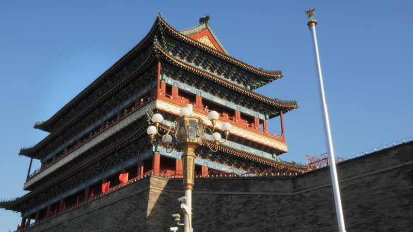 close up of the qianmen gate in beijing, china