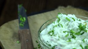 Portion of Herb Curd (rotating 4K footage; not loopable)