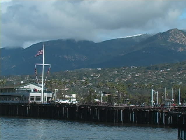 A view of Sterns Wharf in Santa Barbara, California.