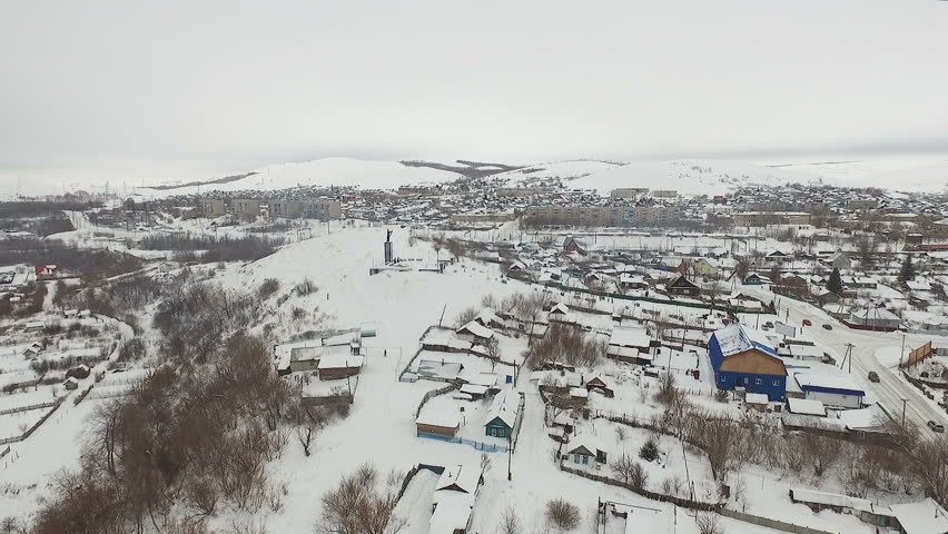 Aerial shot of little city