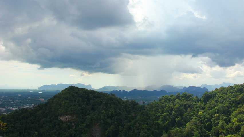 Rain Clouds Under The Mountains Time Lapse