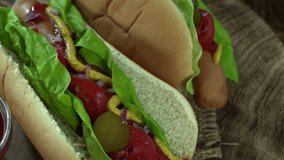 Hot Dogs (rotating 4K footage; seamless loopable)