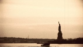 Archival shot of Statue of Liberty