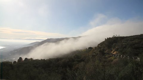 Time-lapse of clouds passing over Ortega Highway