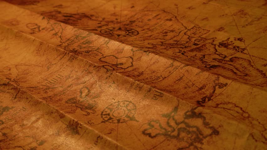 Close up of a very old map