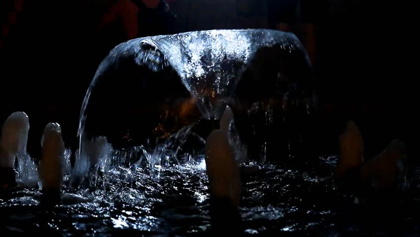 Fountain colored at green