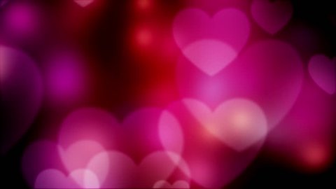 Valentine's day abstract background.flying hearts and particles.Loopable.