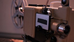 retro film projector 8mm dolly motion spool rotating