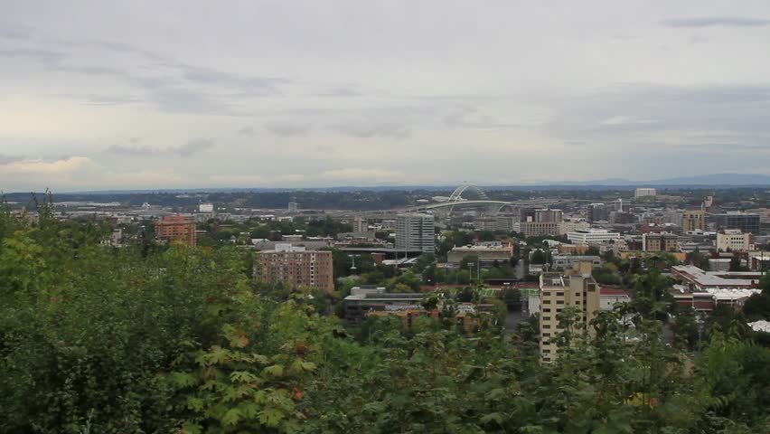 Portland Oregon Downtown Skyline and Landscape from West Hills