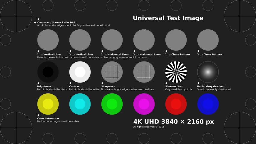 4K UHD Test Pattern Video 2160p