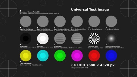 8K UHD Test Pattern Video 4320p