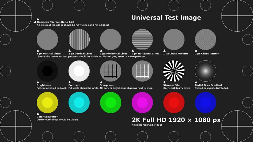 2K FullHD Test Pattern Video 1080p